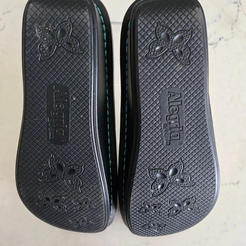 Women's Alegria Kylee Starfish Seascape Leather Slide Sandals Size 37